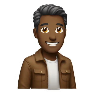 smiling man in brown jacket sticker