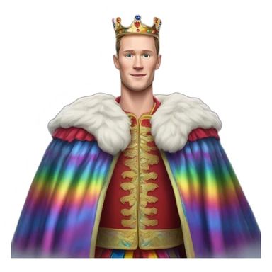 Jonathan Toews as a rainbow king with a royal robe on sticker