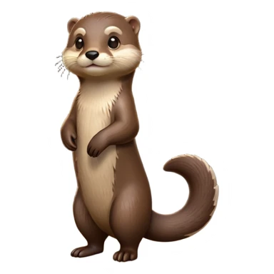 cinematic-noble [otter]-realistic-full-body-standing-emoji,-tail-tucked-close,-head-tilted-dramatically,-sleek-[brown]-fur,-simplified-yet-realistic-focused-features,-highly-detailed,-glowing-with-an-almost-sarcastic-glow  expressive eyes sticker