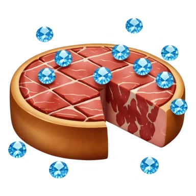 Meat with diamond textur and blue color sticker