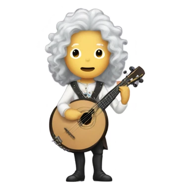 Vivaldi standing chibi banjo wig questioning sticker