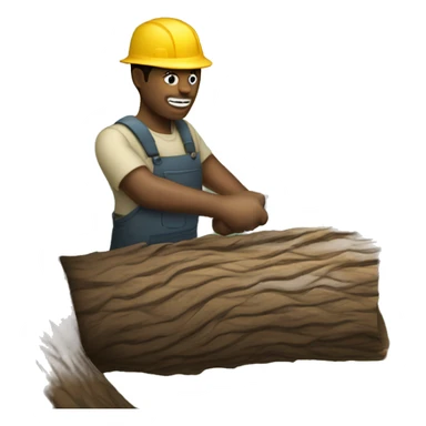 Man cutting down tree sticker