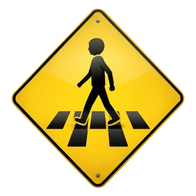 pedestrian crossing sign sticker