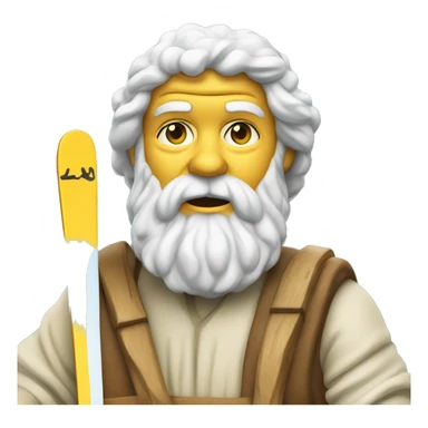 Socrates with skis  sticker