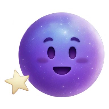 sparkling galaxy with moon and stars in purple and blue shades sticker