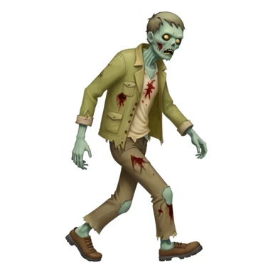 zombie man full body walking sticker