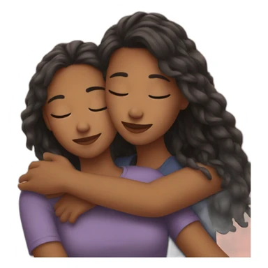 Girl hugs girl sticker