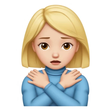 Arms crossed, choking neck, girl sticker