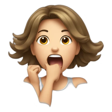 Girl opening mouth and stretching toung out sticker