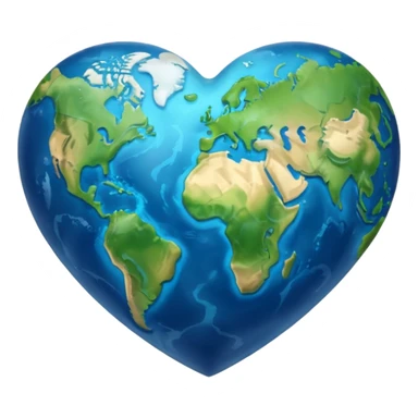 simple and glossy heart-shaped Earth sticker
