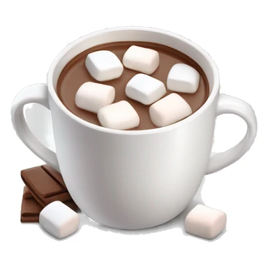Light white mug of hot chocolate with marshmallows  sticker