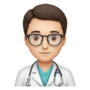 a doctor wearing glasses sticker