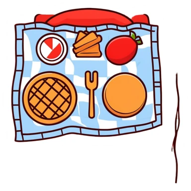 picnic with red and white checkered blanket sticker