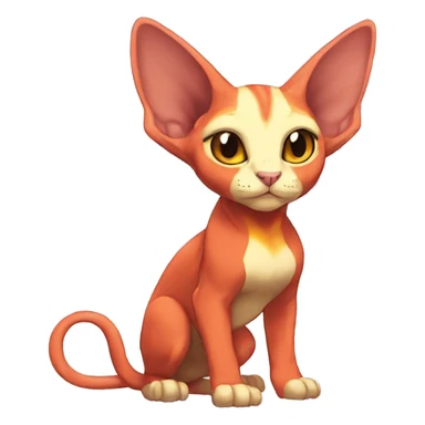 Fire type sphynx-Pokémon sticker