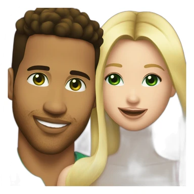 Romeo santos happy with blond girl and green eyes sticker