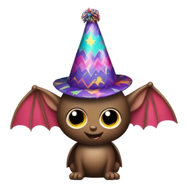 bat wearing party hat sticker