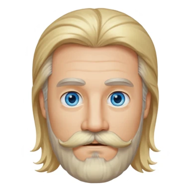 MID AGE MAN WITH LONG BLOND HAIR, MOUSTACH AND BEARD sticker