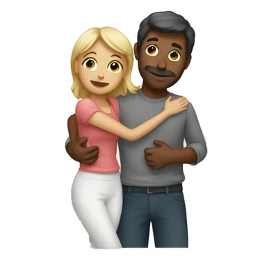 Man holding woman from back  sticker