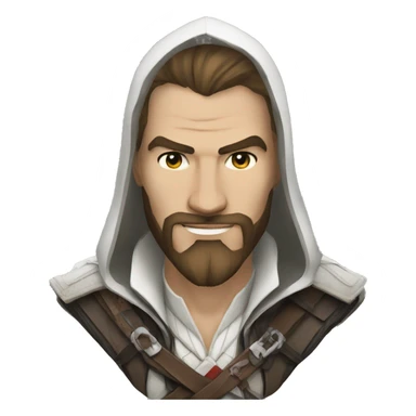 assassin creed no mustache only beard sticker