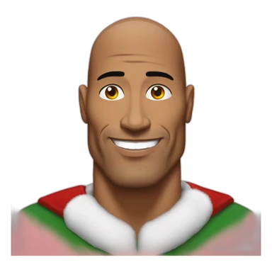 The rock wearing a Santa suit sticker