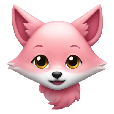 chibi cute pink fox head sticker