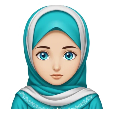 Turkish beautiful finish Konya girl blue eyes with hijab and turquoise stone dress sticker