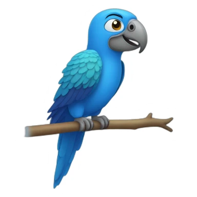 funny blue parrot sticker