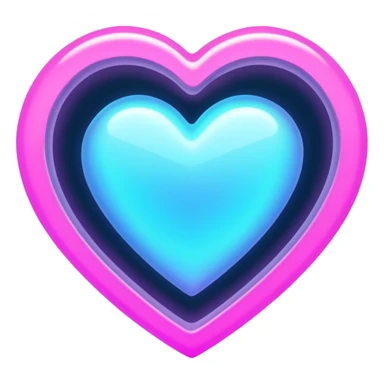 white heart with a neon glow sticker