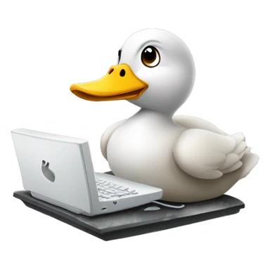 Pato usando la computadora sticker