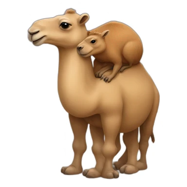 Camel and capybara hug sticker
