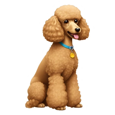 Tan poodle profile sticker