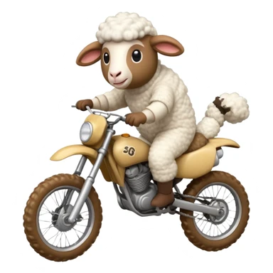cartoon sheep on a dirt bike jumping sticker