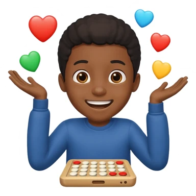 Black Boy playing a game sticker