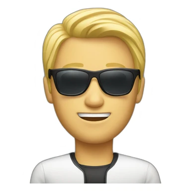 blond men with racing sunglasses sticker
