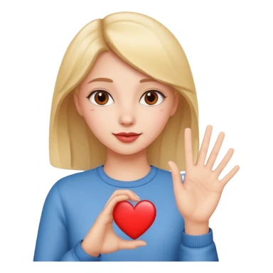 Heart hand girl  sticker