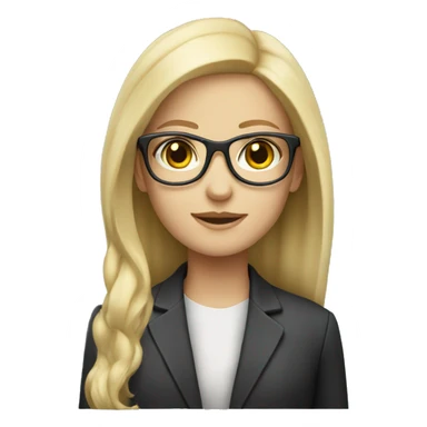 Blonde caucasian girl with glasses wearing blazer sticker