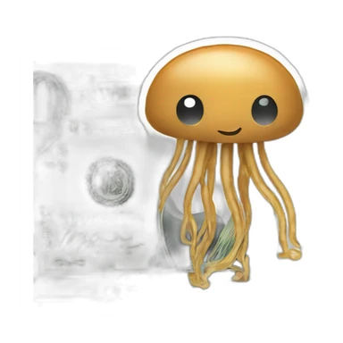 Adorable peanut butter jellyfish on money sticker