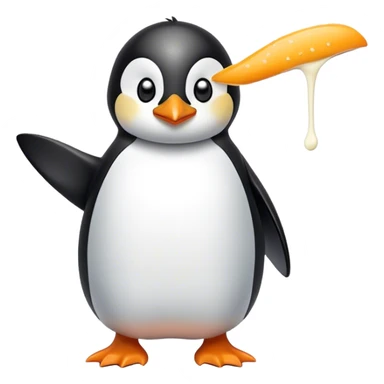 Penguin eating ranch sticker