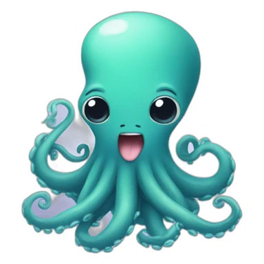 Cute kraken cute face doing yogah sticker
