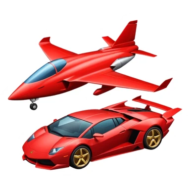 plane and red lamborgini sticker