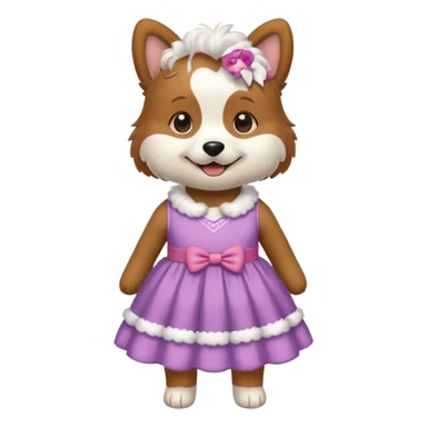 dog in a dress sticker