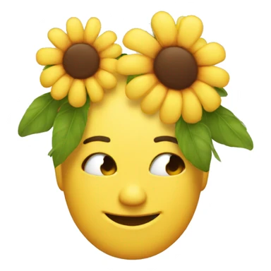 Emoji Whit flawers sticker