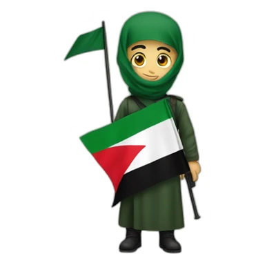 Hamas with Palestinian flag  sticker