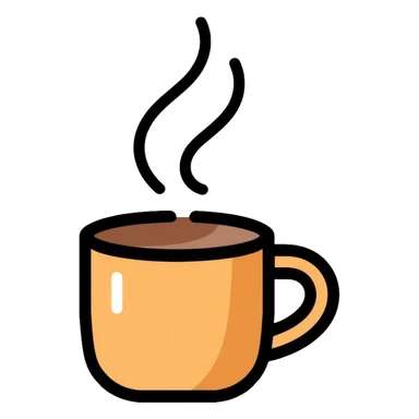 A simple steaming coffee cup sticker