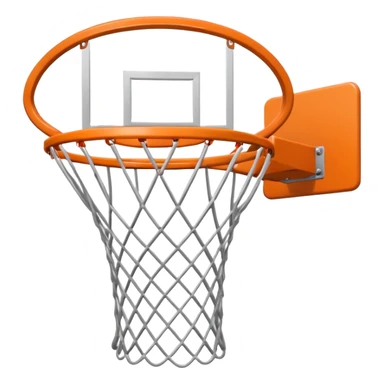 basketball hoop object icon, backboard and rim, net details, 3D cartoon, mobile game icon style, centered, clean background, no text, no watermark
 sticker