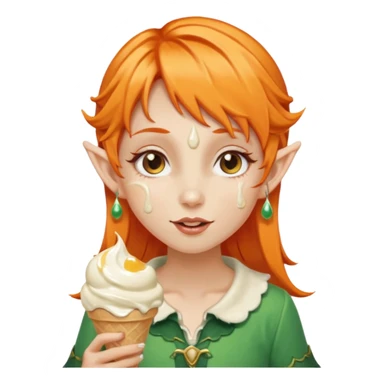 
a girl elf in orange hair with vanilla ice cream




 sticker