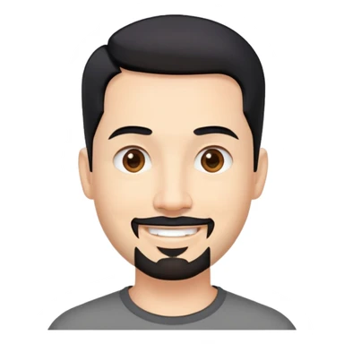 "- Nam
- 40 tuổi
- Da trắng
- Tóc ngắn
- Mặt cười mỉm
- Râu quai nón, tóc đen chia ngôi sticker