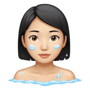 Asian Woman Washes Face sticker