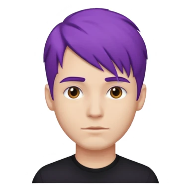 man with purple hair and black shirt sticker