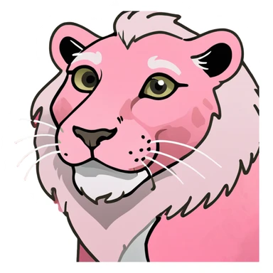 A pink leopard lion  sticker